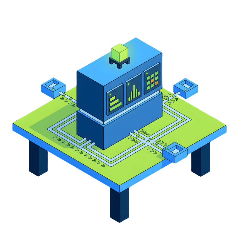 Isometric illustration of real-time network telemetry